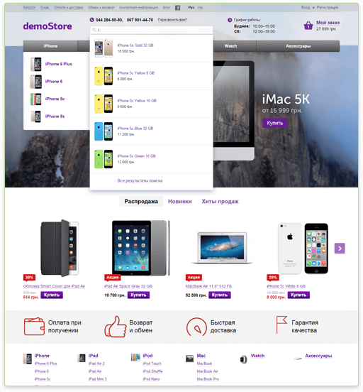 создание интернет магазина